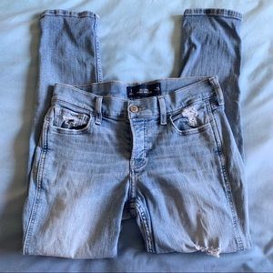 Hollister Light Wash Vintage Distressed Boyfriend Jeans